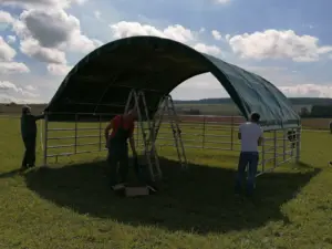 Montáž plachty přístřešku