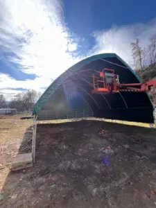 Montáž přístřešku 8x8 m u zákazníka